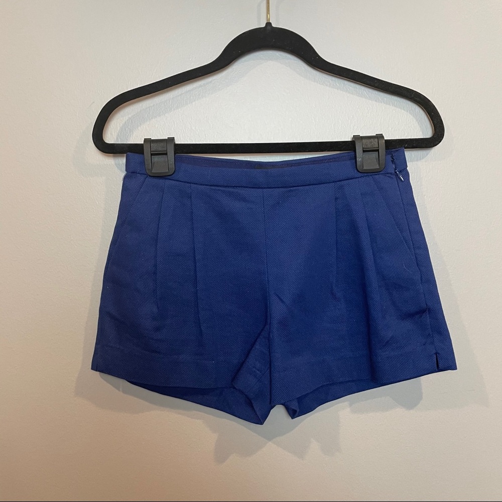 J.Crew Navy Pleated Cotton Shorts 0